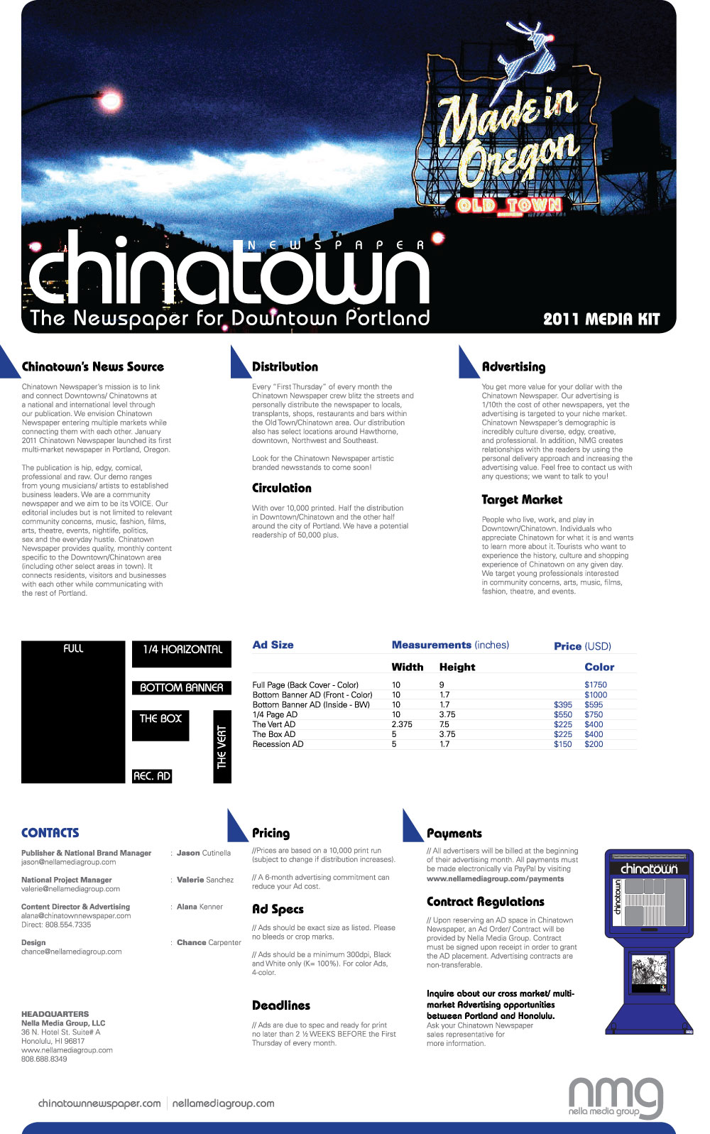 Chinatown Newspaper Portland Media Kit